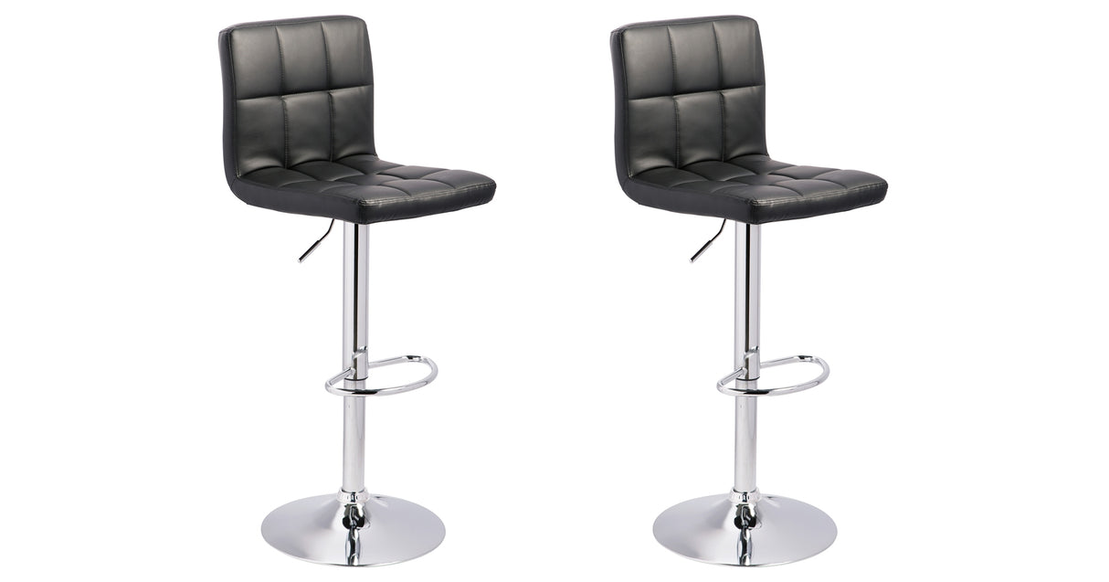 Bellatier 2-Piece Bar Stool in Black/Chrome Finish from Ashley - Luna Furniture