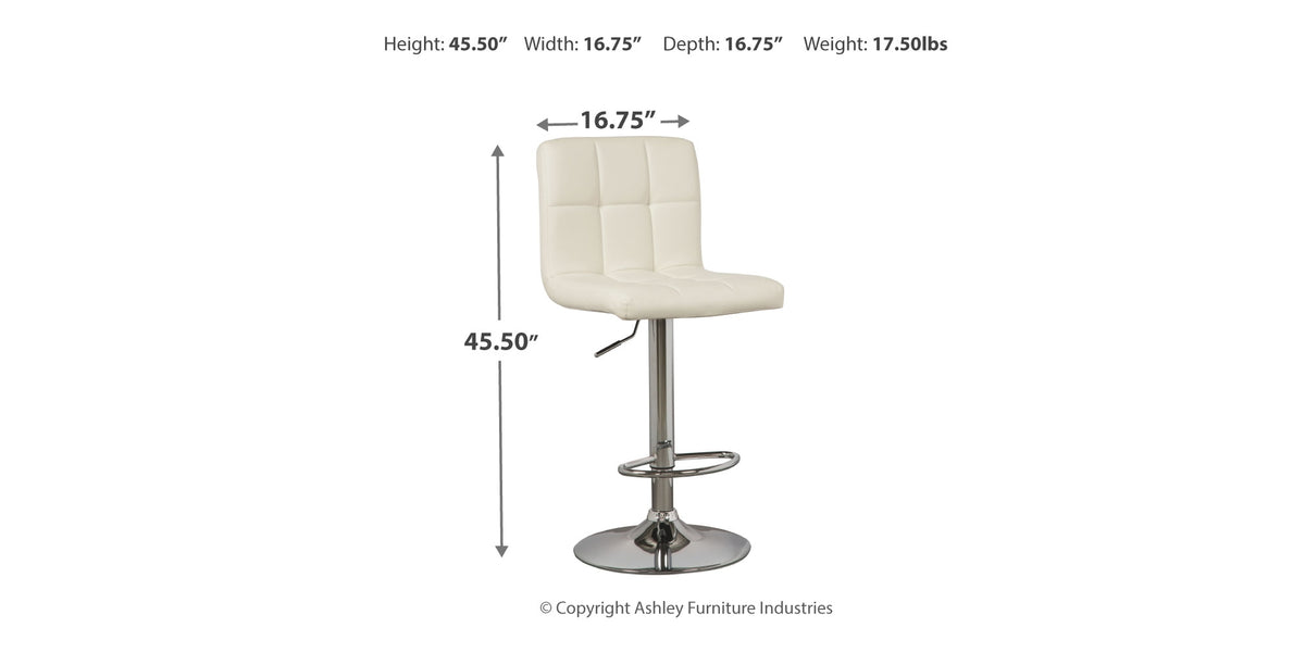 Bellatier Bone Adjustable Height Barstool, Set of 2 from Ashley Furniture - Luna Furniture