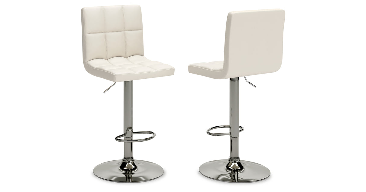 Bellatier Bone Adjustable Height Barstool, Set of 2 from Ashley Furniture - Luna Furniture