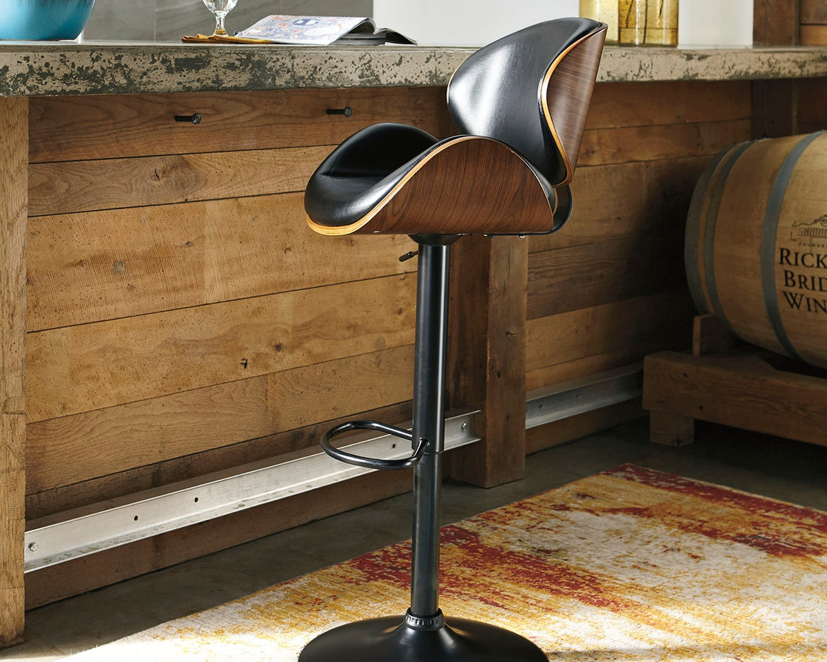 Bellatier Brown Adjustable Height Barstool from Ashley Furniture - Luna Furniture