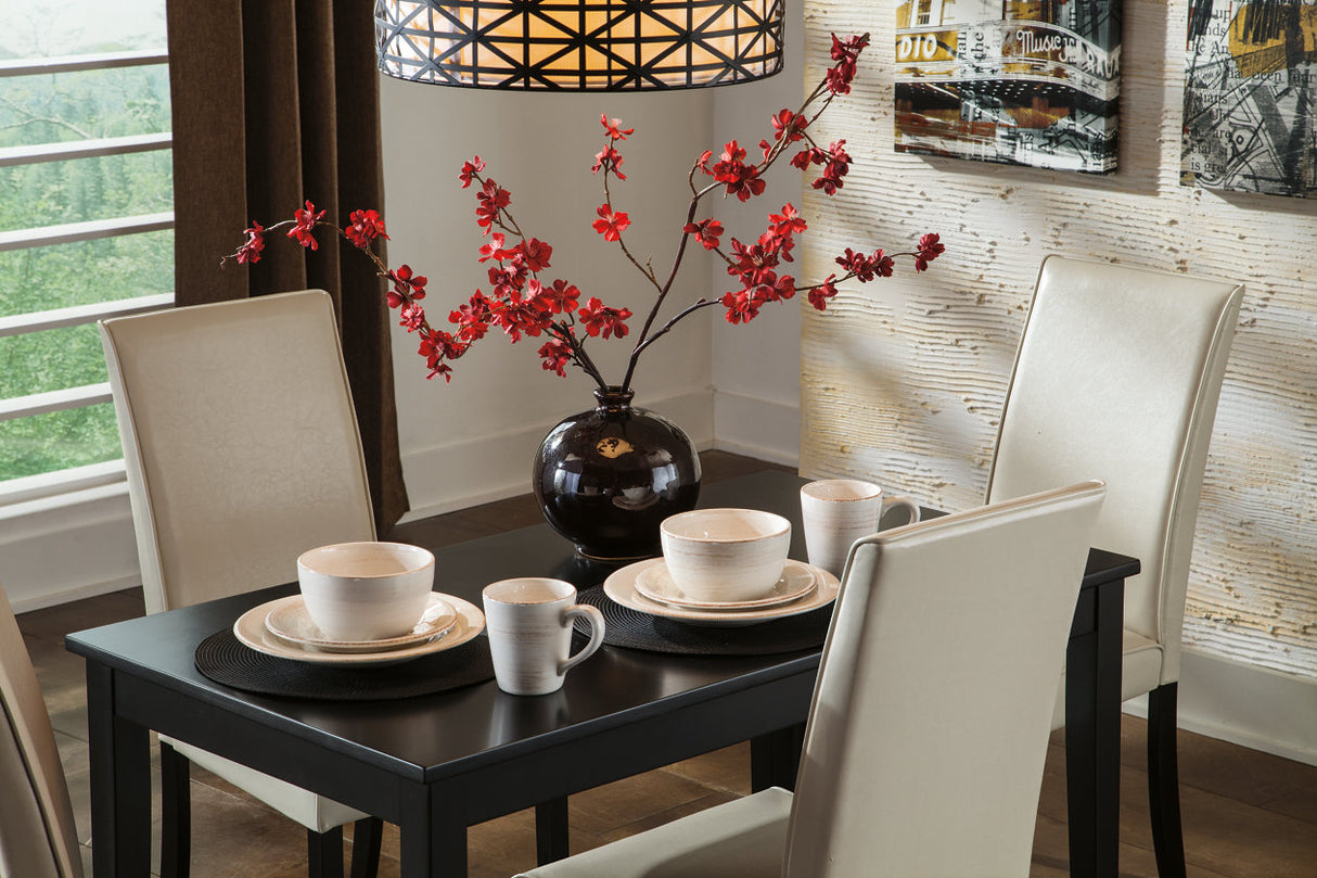 Kimonte Dark Brown Dining Table and 4 Chairs from Ashley Furniture - Luna Furniture