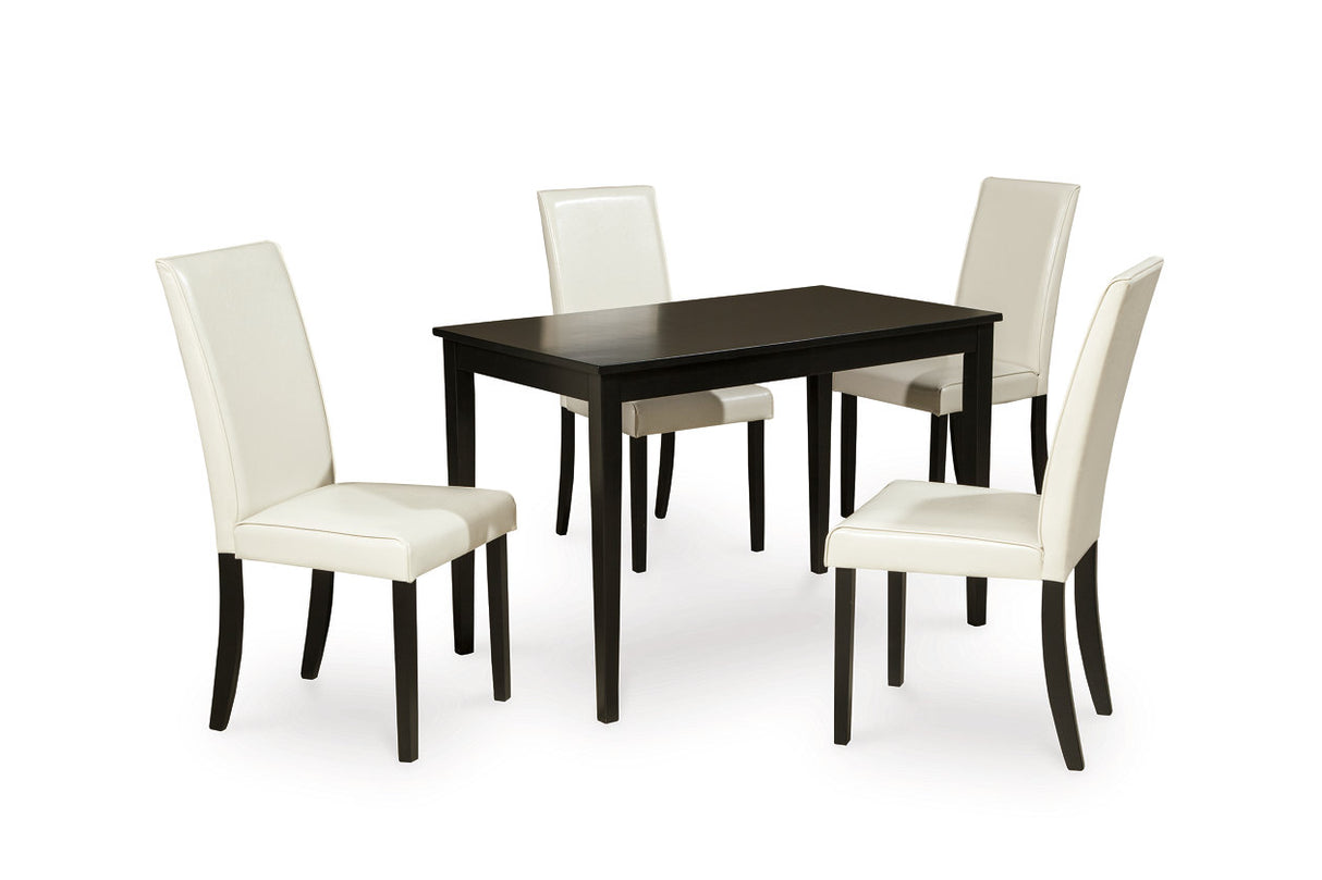 Kimonte Dark Brown Dining Table and 4 Chairs from Ashley Furniture - Luna Furniture