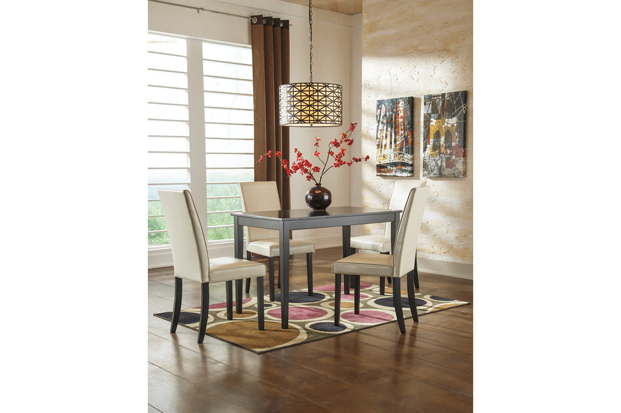 Kimonte Dark Brown Dining Table and 4 Chairs from Ashley Furniture - Luna Furniture