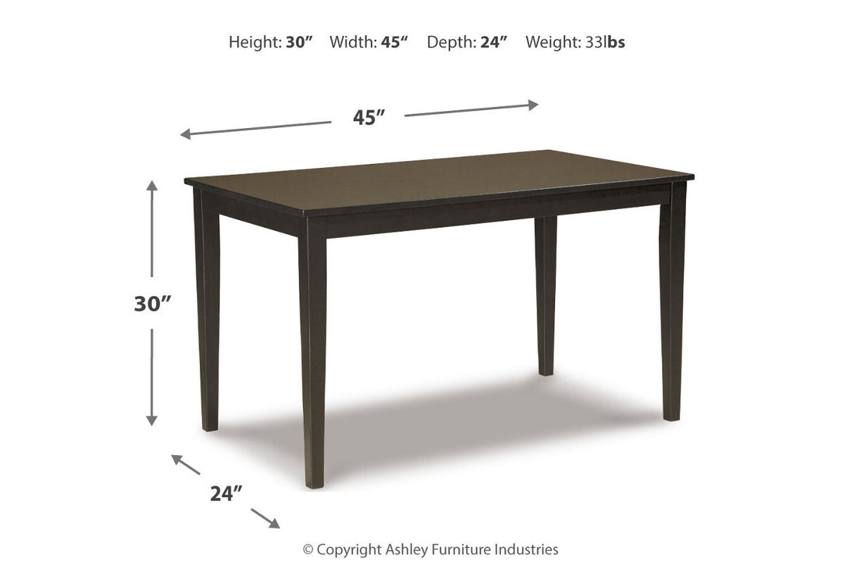 Kimonte Dark Brown Dining Table and 4 Chairs from Ashley Furniture - Luna Furniture