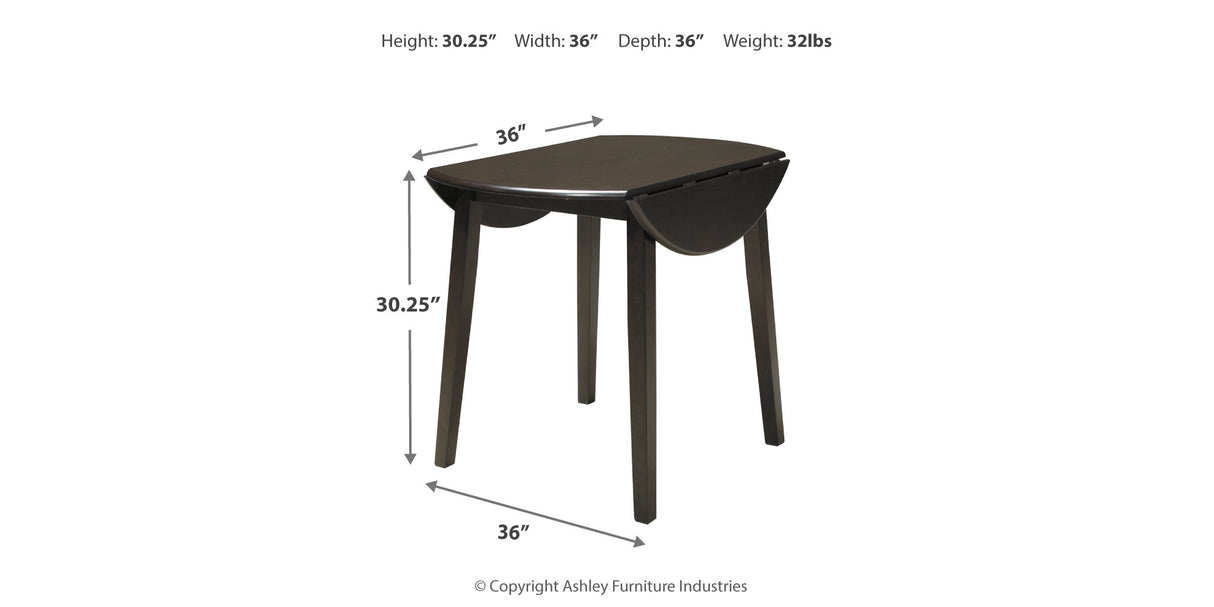 Hammis Dark Brown Dining Table with 2 Chairs from Ashley Furniture - Luna Furniture