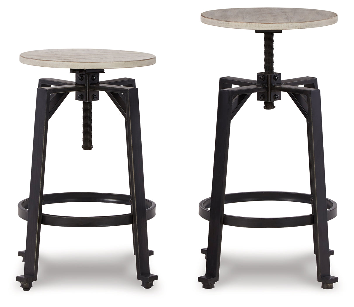 Karisslyn Whitewash/Black Counter Height Stool, Set of 2 from Ashley - Luna Furniture
