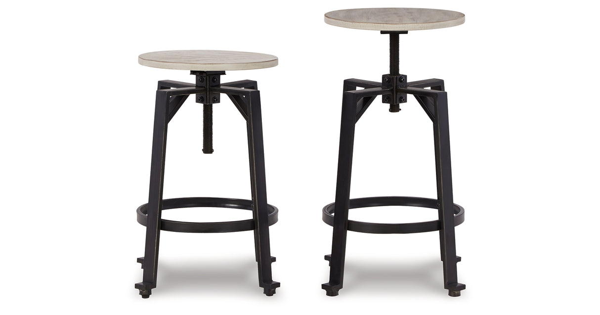 Karisslyn Whitewash/Black Counter Height Stool, Set of 2 from Ashley - Luna Furniture