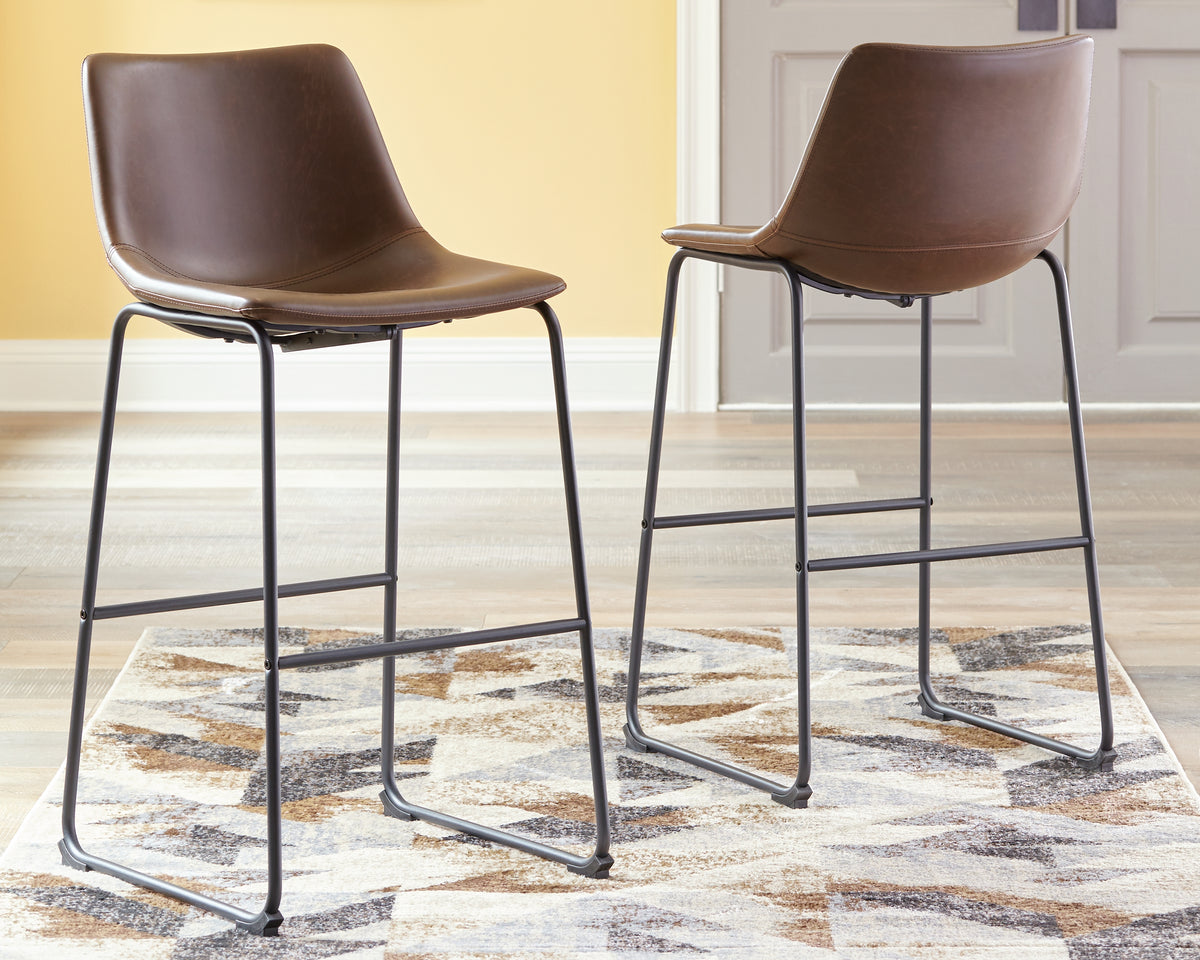 Centiar Brown Pub Height Barstool, Set of 2 from Ashley Furniture - Luna Furniture