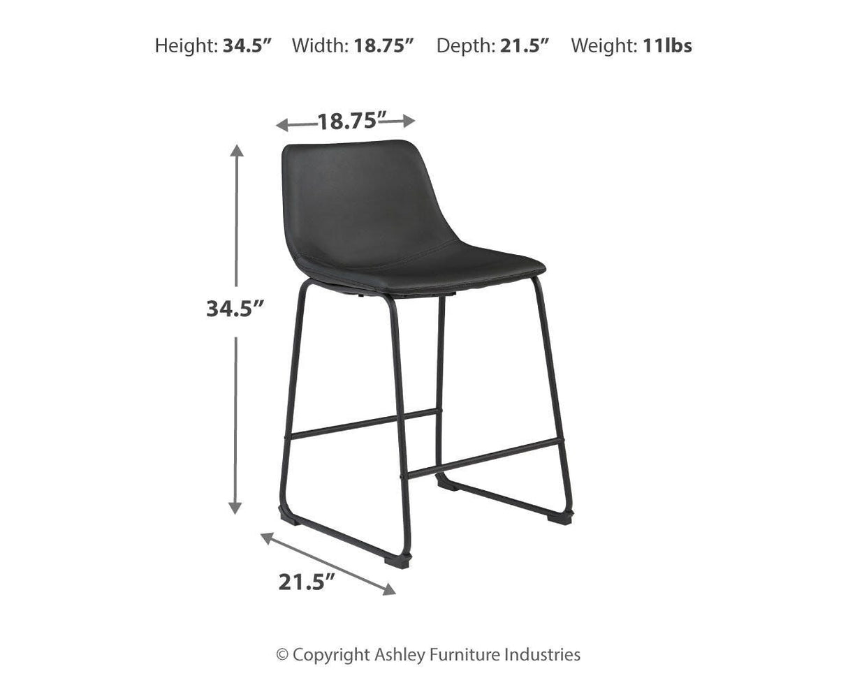 Centiar Black Counter Height Barstool, Set of 2 from Ashley - Luna Furniture