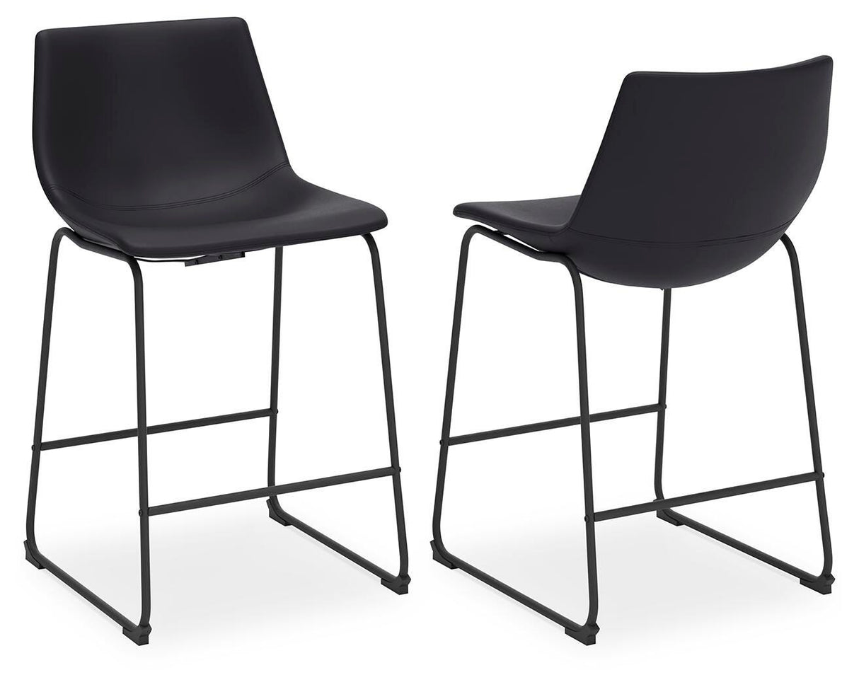 Centiar Black Counter Height Bar Stool (Set of 2) from Ashley Furniture - Luna Furniture