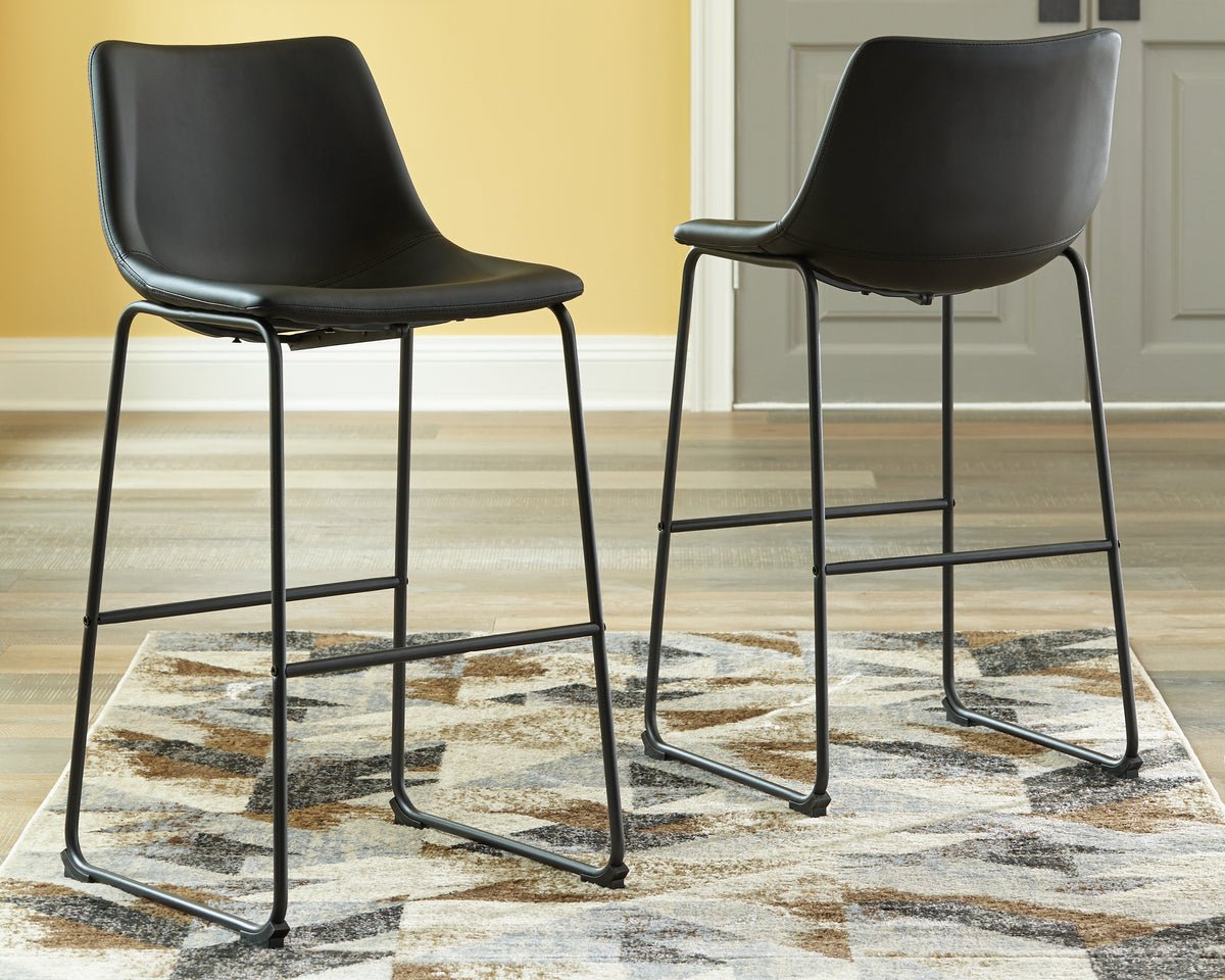 Centiar Black Pub Height Barstool, Set of 2 from Ashley Furniture - Luna Furniture