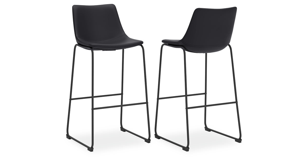 Centiar Black Pub Height Barstool, Set of 2 from Ashley Furniture - Luna Furniture