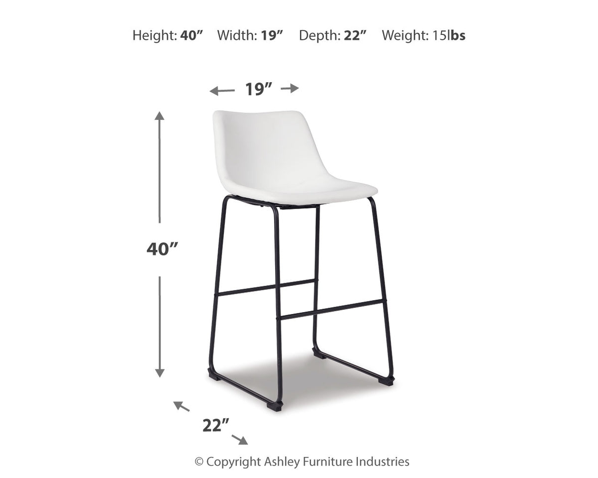 Centiar White Pub Height Bar Stool, Set of 2 from Ashley - Luna Furniture
