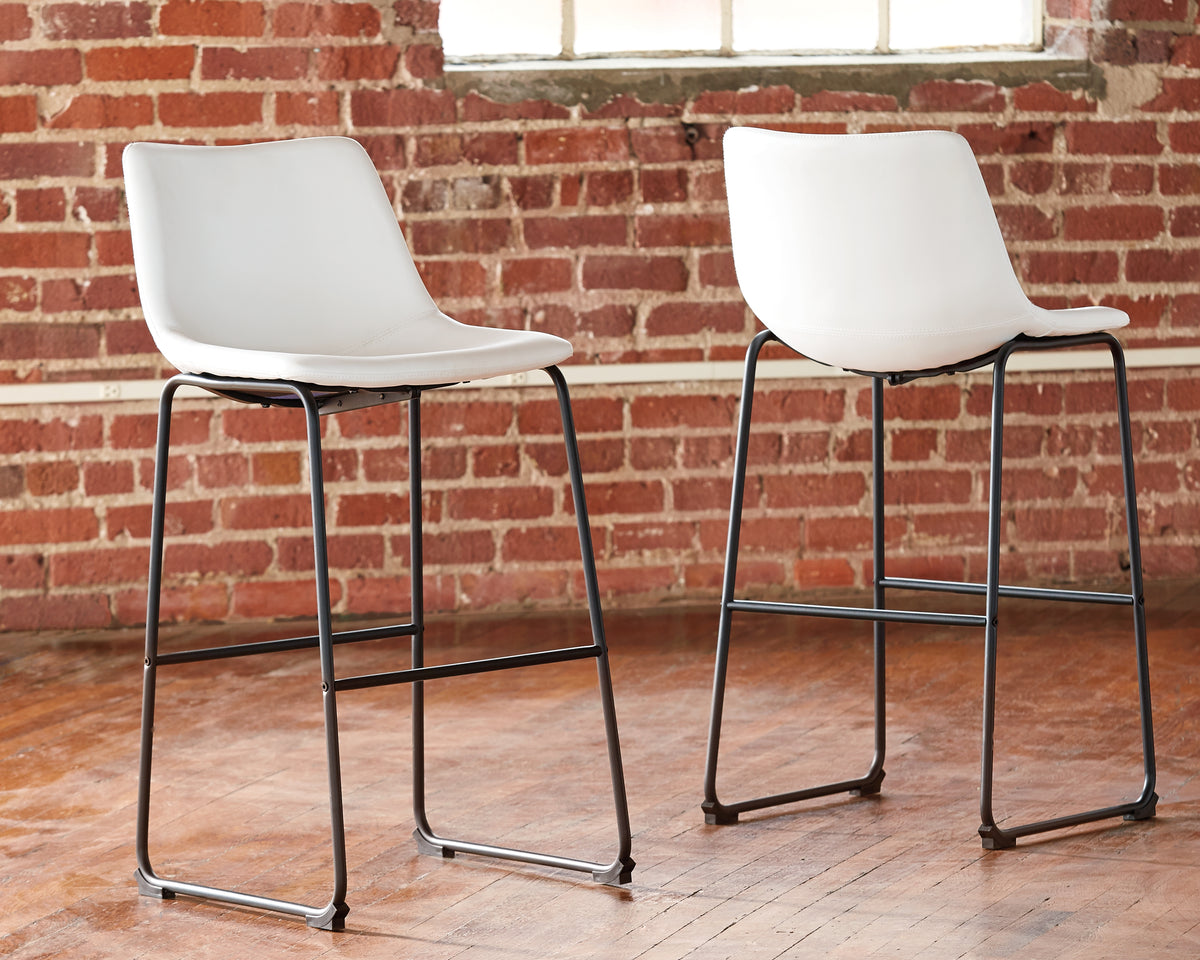 Centiar White Pub Height Bar Stool, Set of 2 from Ashley - Luna Furniture