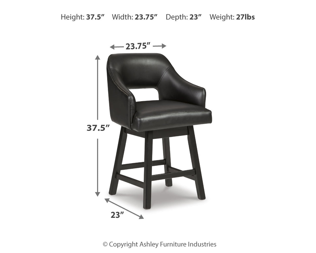 Tallenger 2-Piece Bar Stool in Black/Dark Brown from Ashley - Luna Furniture