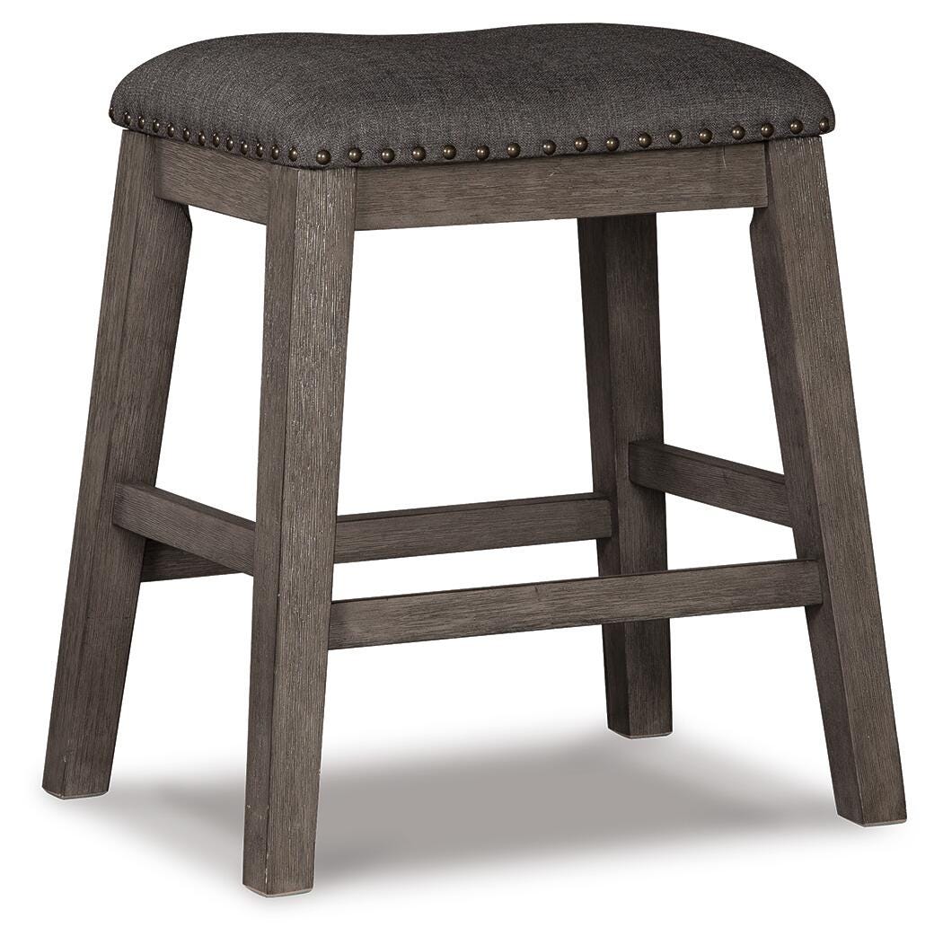 Caitbrook Gray Counter Height Upholstered Barstool, Set of 2 from Ashley Furniture - Luna Furniture