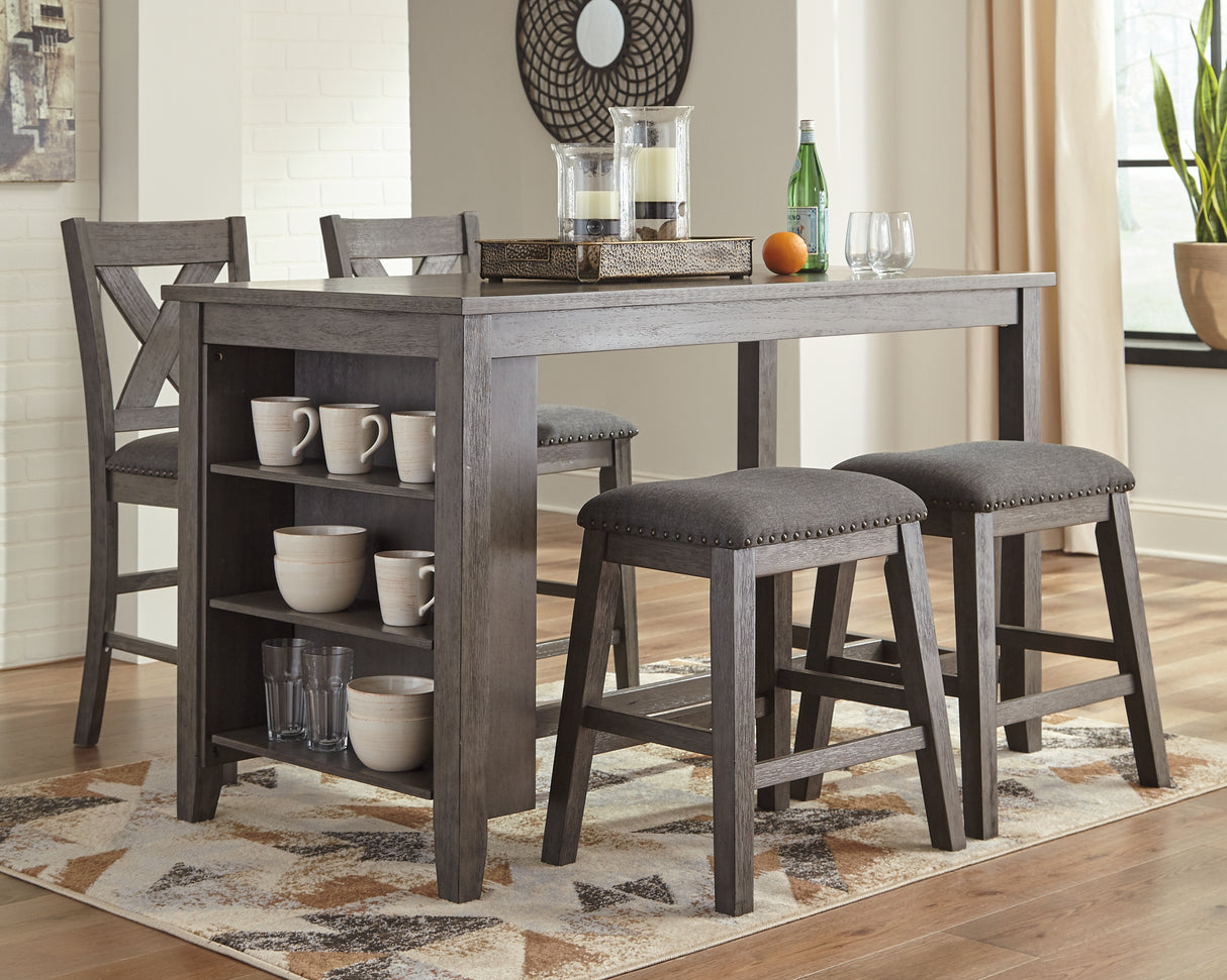 Caitbrook Gray Counter Height Dining Table and 4 Barstools from Ashley - Luna Furniture