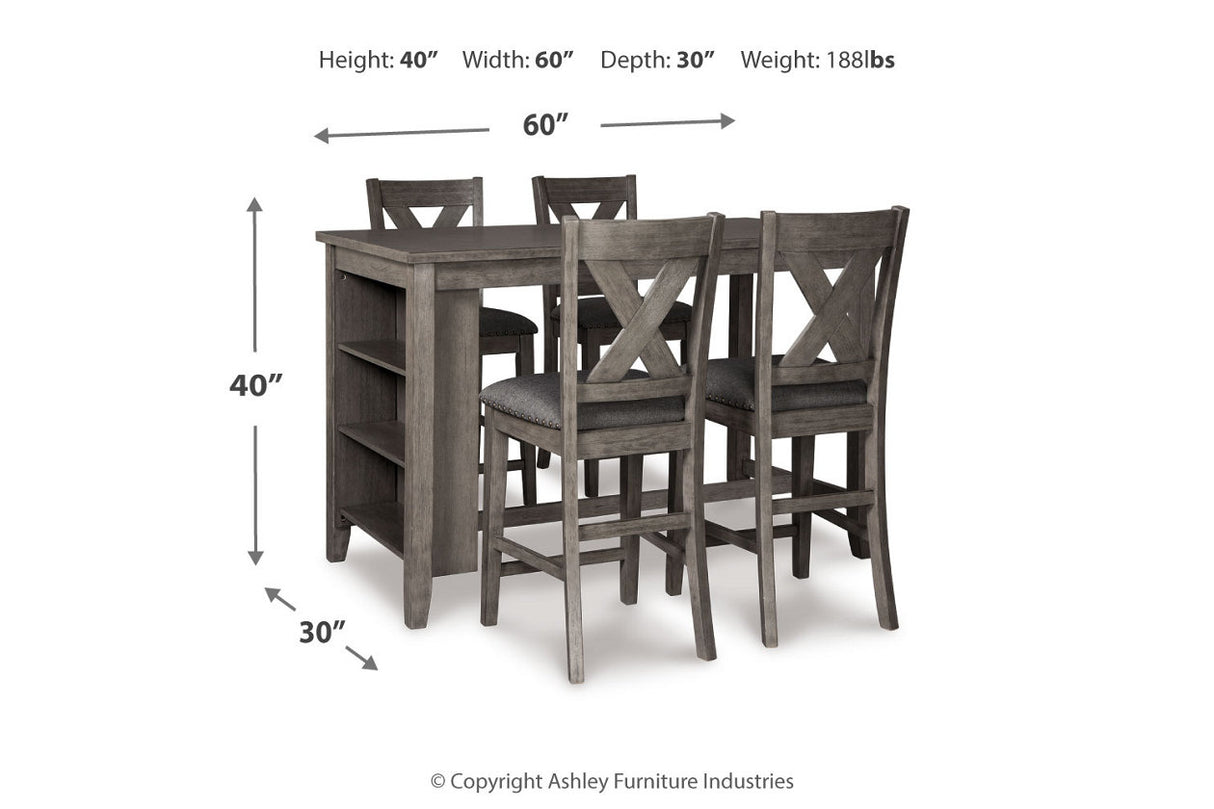 Caitbrook Gray Counter Height Dining Table and 4 Barstools from Ashley Furniture - Luna Furniture