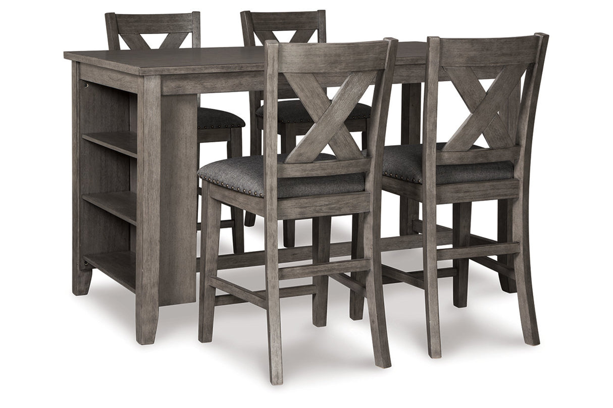 Caitbrook Gray Counter Height Dining Table and 4 Barstools from Ashley Furniture - Luna Furniture