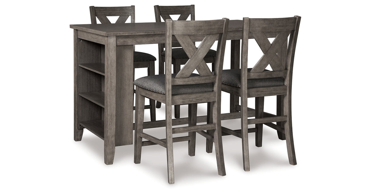 Caitbrook Gray Counter Height Dining Table and 4 Barstools from Ashley Furniture - Luna Furniture