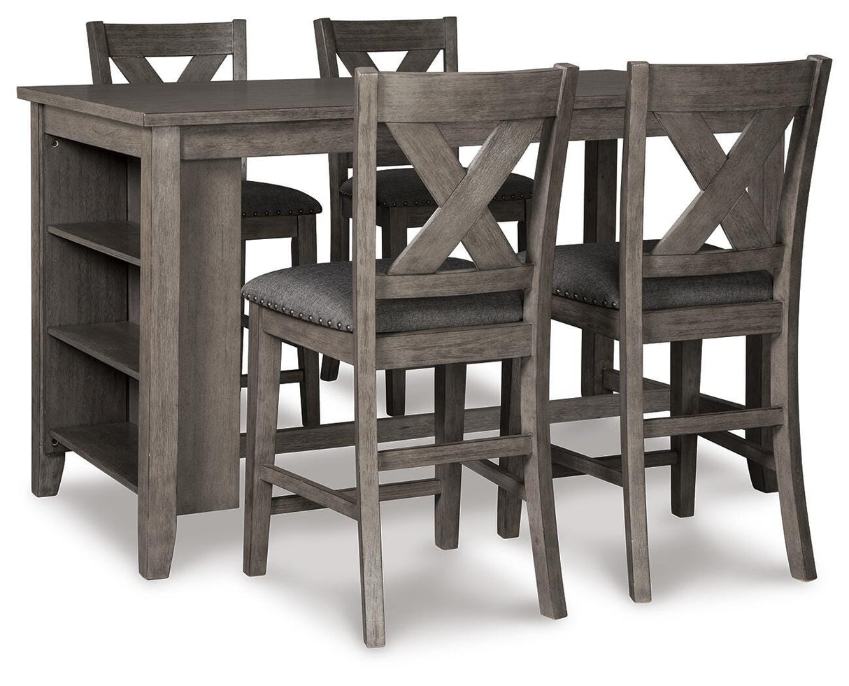 Caitbrook Gray Counter Height Dining Table and 4 Barstools from Ashley Furniture - Luna Furniture