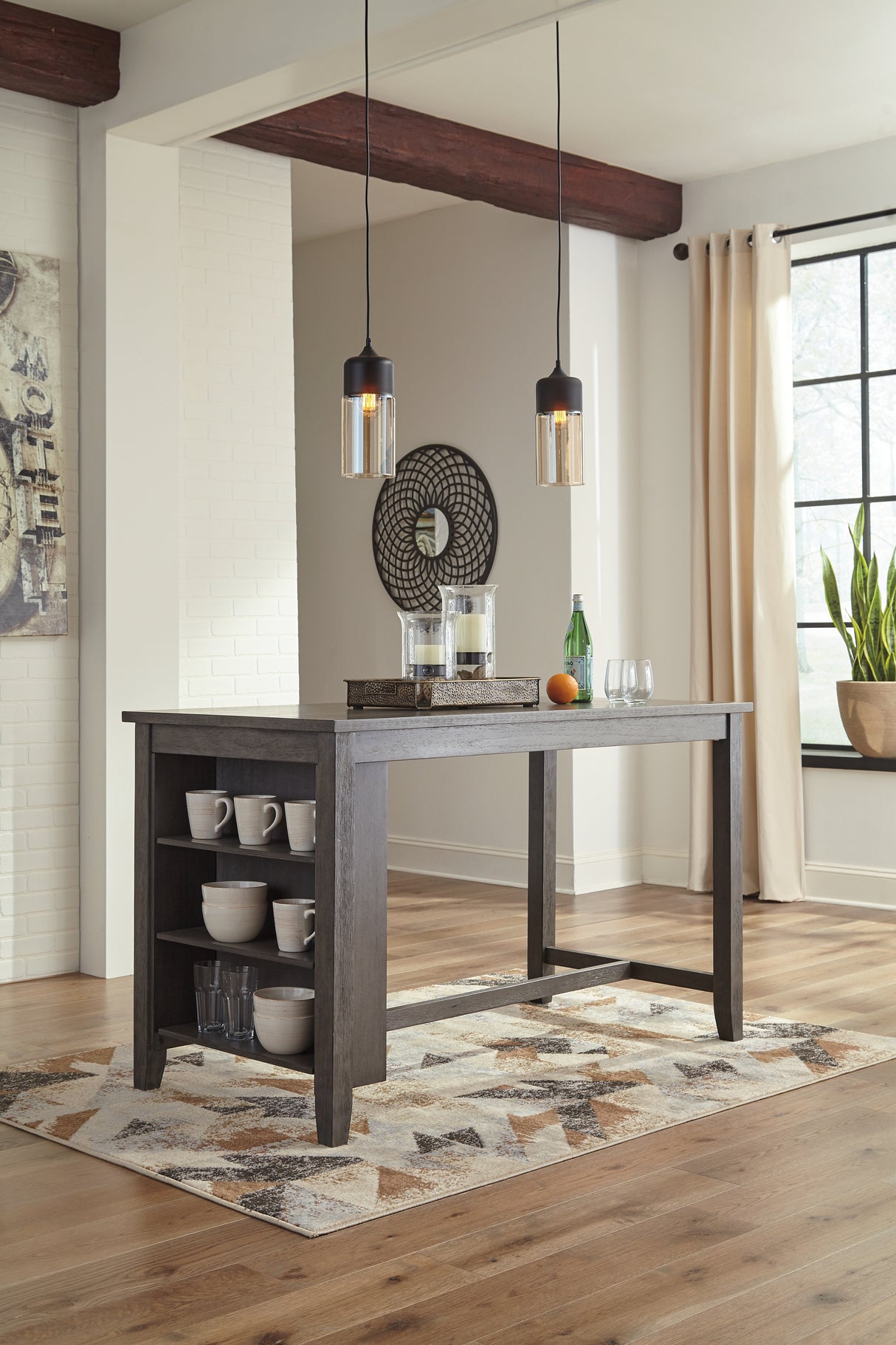 Caitbrook Counter Height Dining Table and 2 Barstools in Gray from Ashley - Luna Furniture