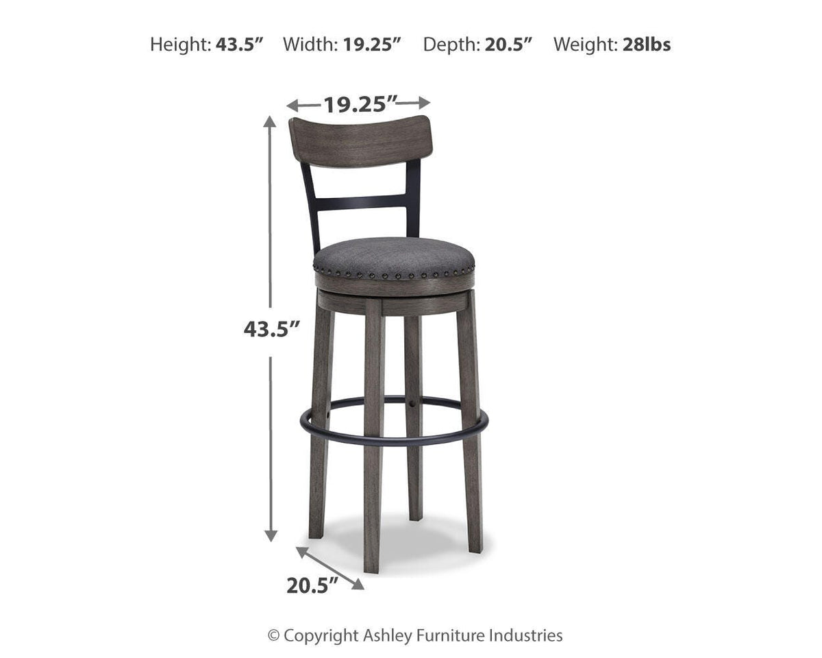 Caitbrook Gray Bar Height Barstool from Ashley Furniture - Luna Furniture