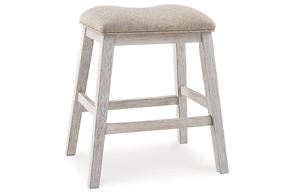 Skempton White/Light Brown Counter Height Dining Table and 4 Barstools from Ashley Furniture - Luna Furniture