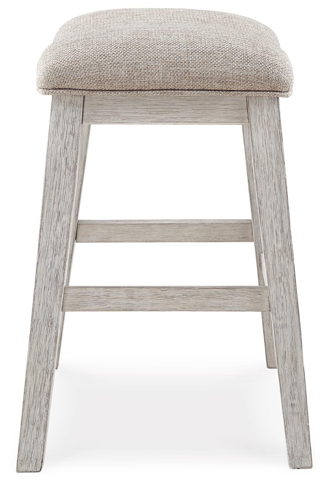 Skempton White/Light Brown Counter Height Barstool, Set of 2 from Ashley Furniture - Luna Furniture