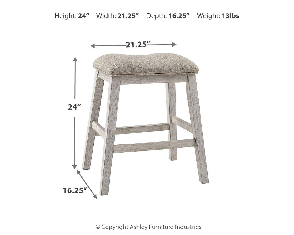 Skempton White/Light Brown Counter Height Dining Table and 4 Barstools from Ashley Furniture - Luna Furniture