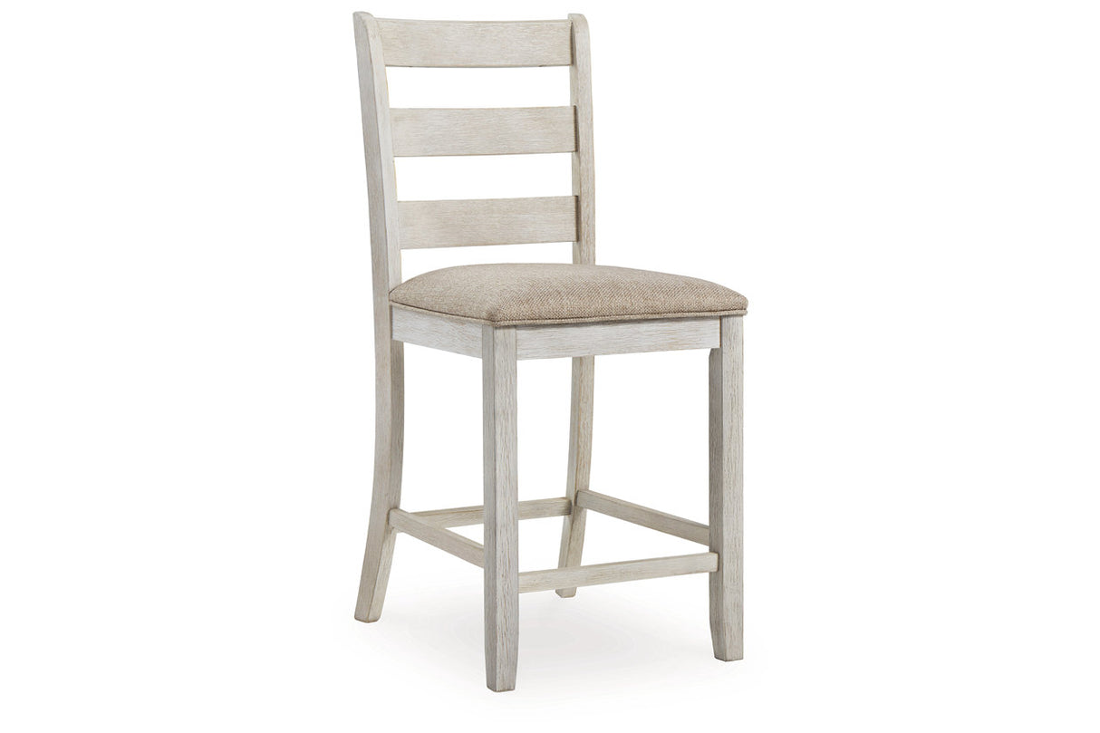 Skempton White/Light Brown Counter Height Dining Table and 6 Barstools from Ashley - Luna Furniture