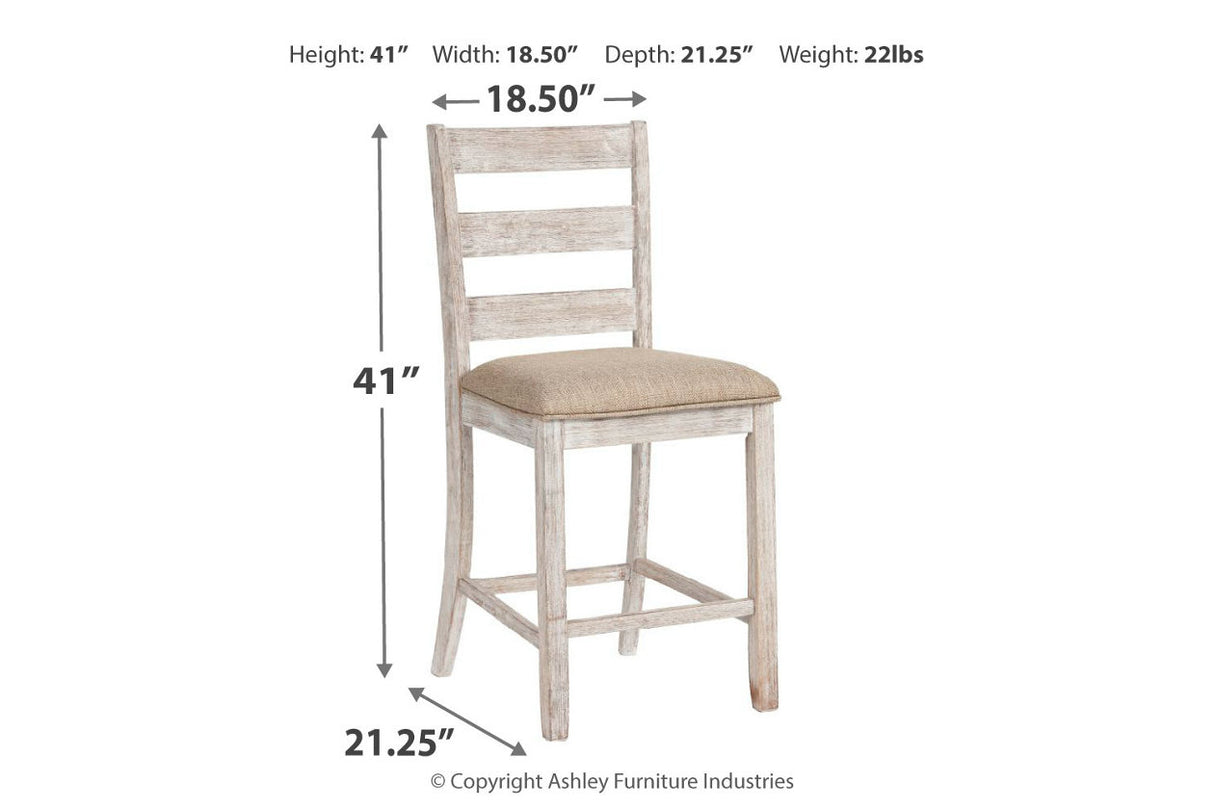 Skempton White/Light Brown Counter Height Dining Table and 4 Barstools from Ashley Furniture - Luna Furniture
