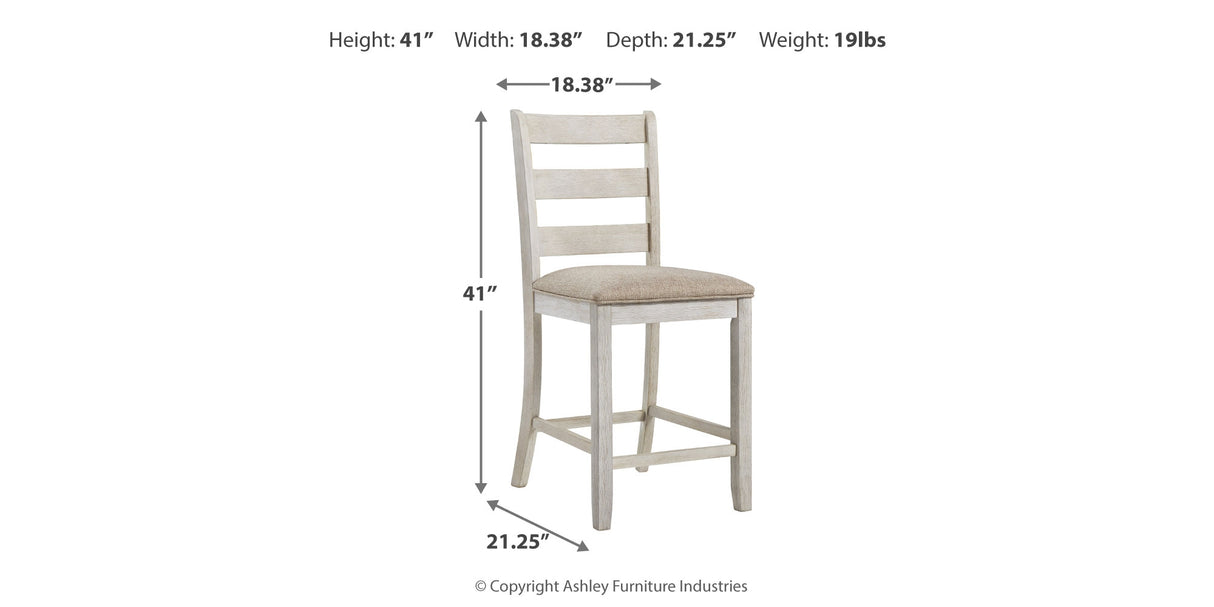 Skempton White/Light Brown Counter Height Chair, Set of 2 from Ashley - Luna Furniture