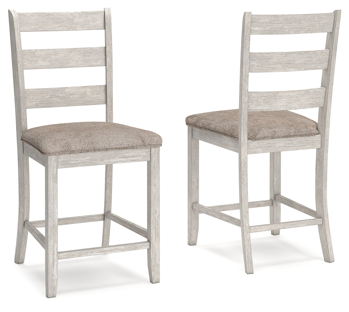 Skempton White/Light Brown Counter Height Bar Stool, Set of 2 from Ashley - Luna Furniture