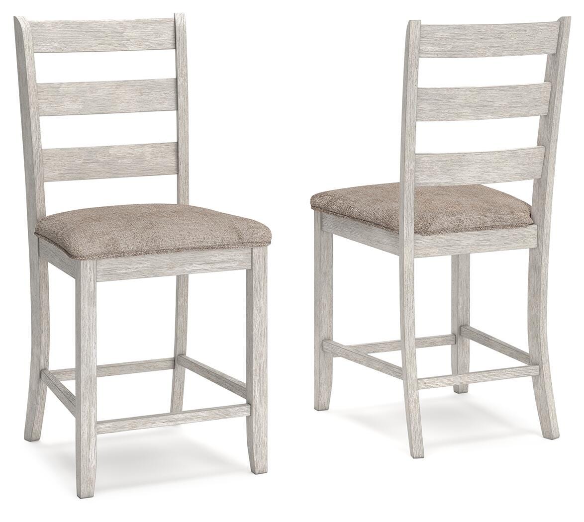 Skempton White/Light Brown Counter Height Bar Stool, Set of 2 from Ashley - Luna Furniture