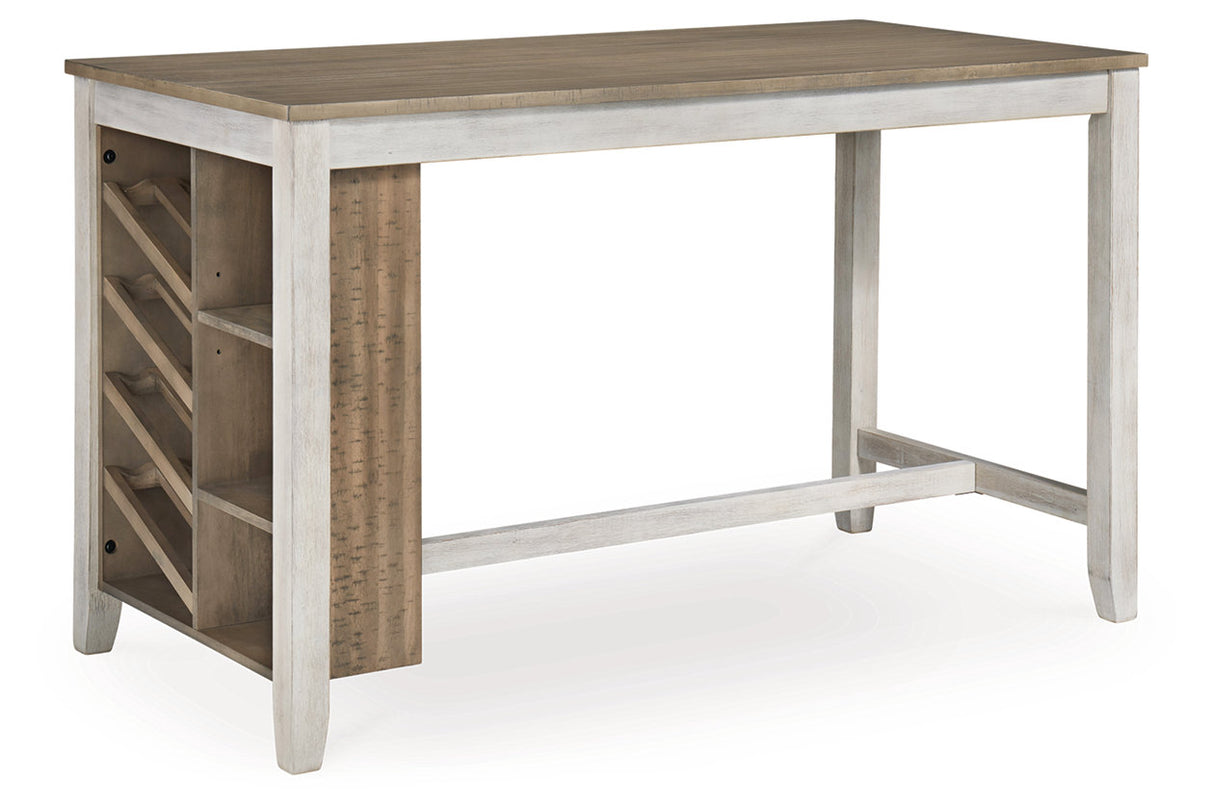 Skempton White/Light Brown Counter Height Dining Table and 6 Barstools from Ashley - Luna Furniture