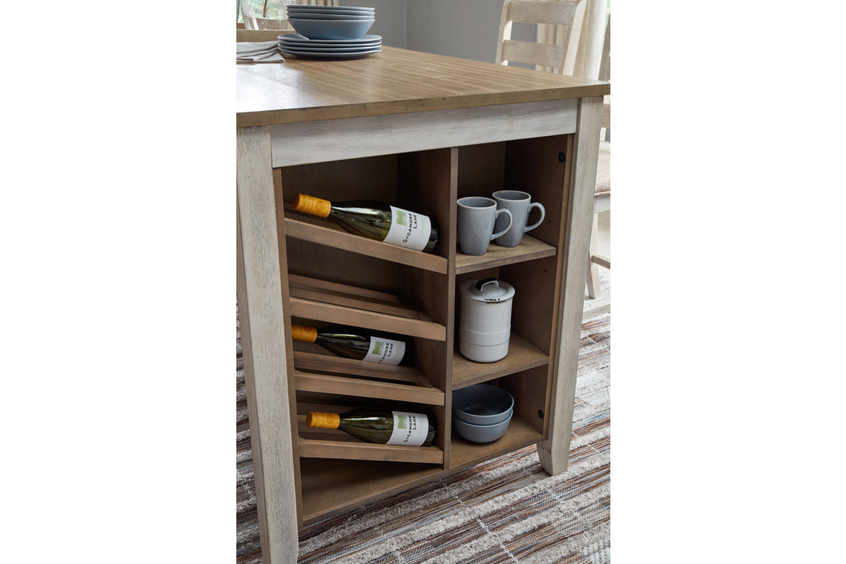 Skempton White/Light Brown Counter Height Dining Table and 4 Barstools from Ashley Furniture - Luna Furniture