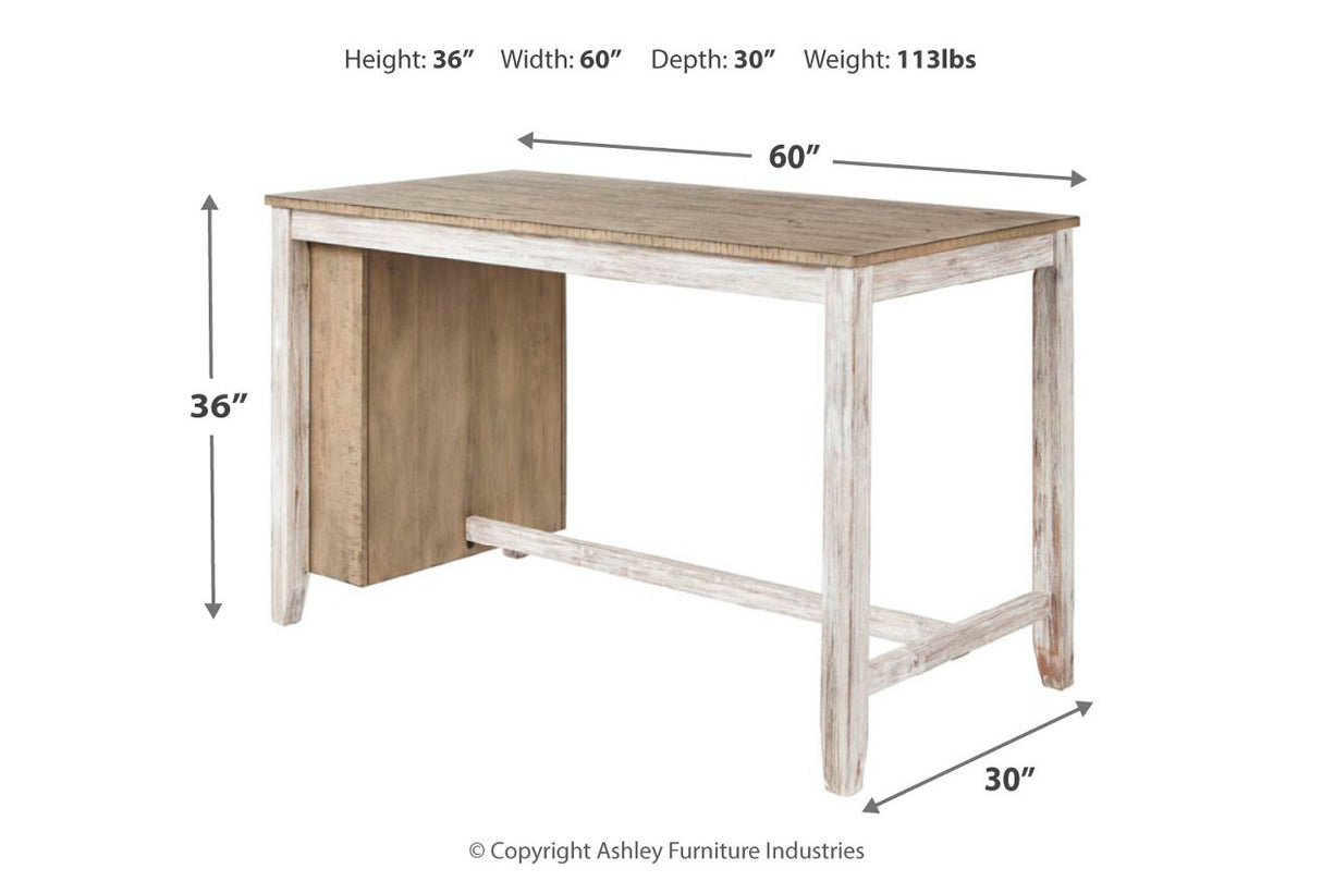 Skempton White/Light Brown Counter Height Dining Table and 4 Barstools from Ashley Furniture - Luna Furniture
