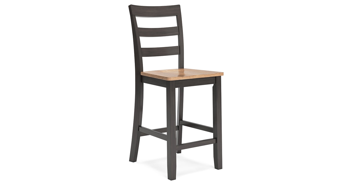 Gesthaven Natural/Brown Counter Height Dining Table and 4 Barstools from Ashley - Luna Furniture