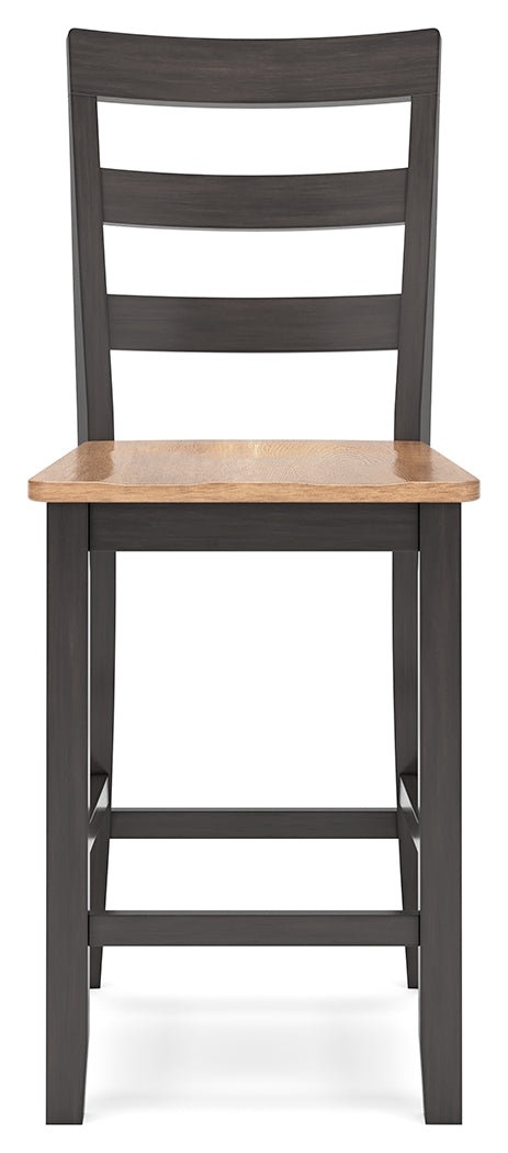Gesthaven Natural/Brown Counter Height Dining Table and 4 Barstools from Ashley - Luna Furniture