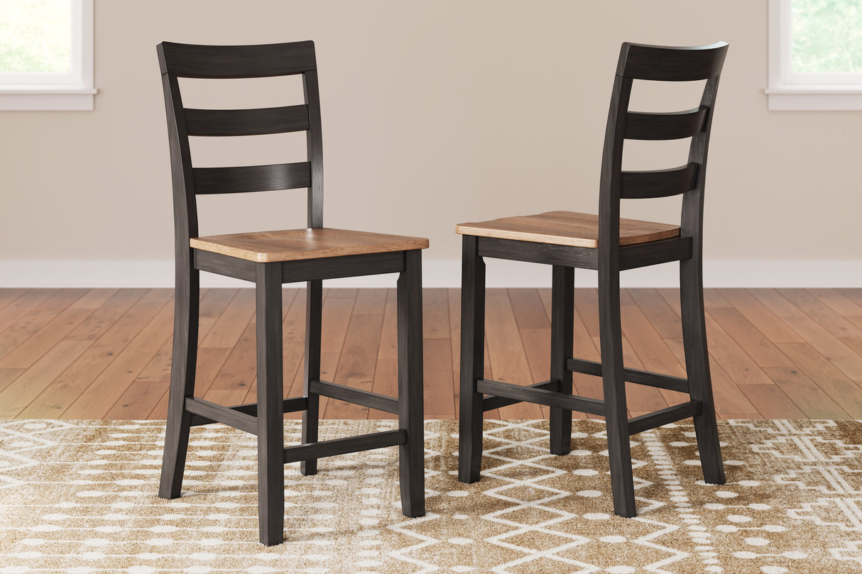 Gesthaven Natural/Brown Counter Height Barstool, Set of 2 from Ashley Furniture - Luna Furniture