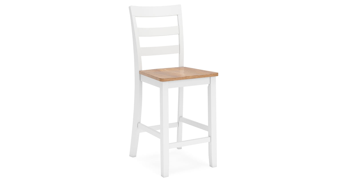 Gesthaven Natural/White Counter Height Dining Table and 4 Barstools from Ashley - Luna Furniture