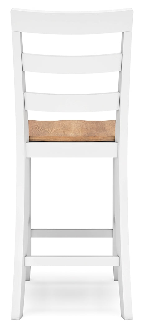 Gesthaven Natural/White Counter Height Barstool, Set of 2 from Ashley Furniture - Luna Furniture