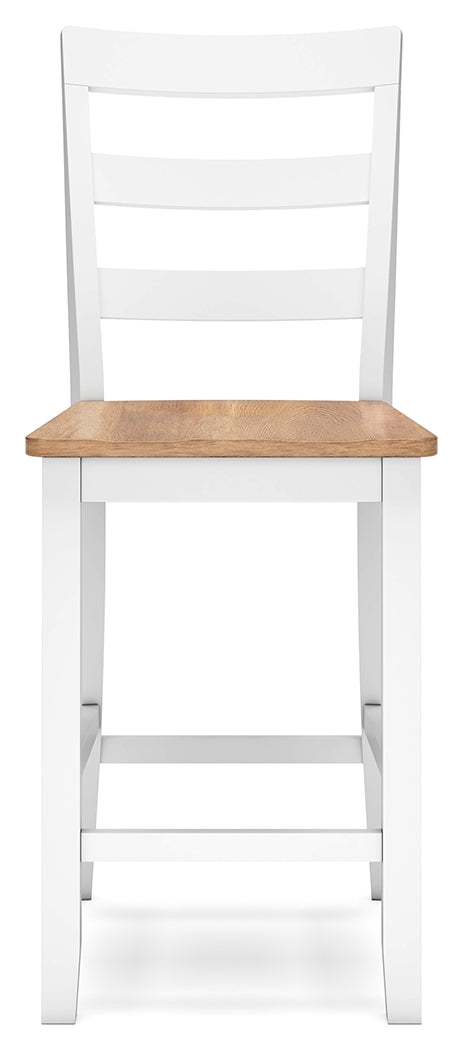Gesthaven Natural/White Counter Height Dining Table and 4 Barstools from Ashley - Luna Furniture