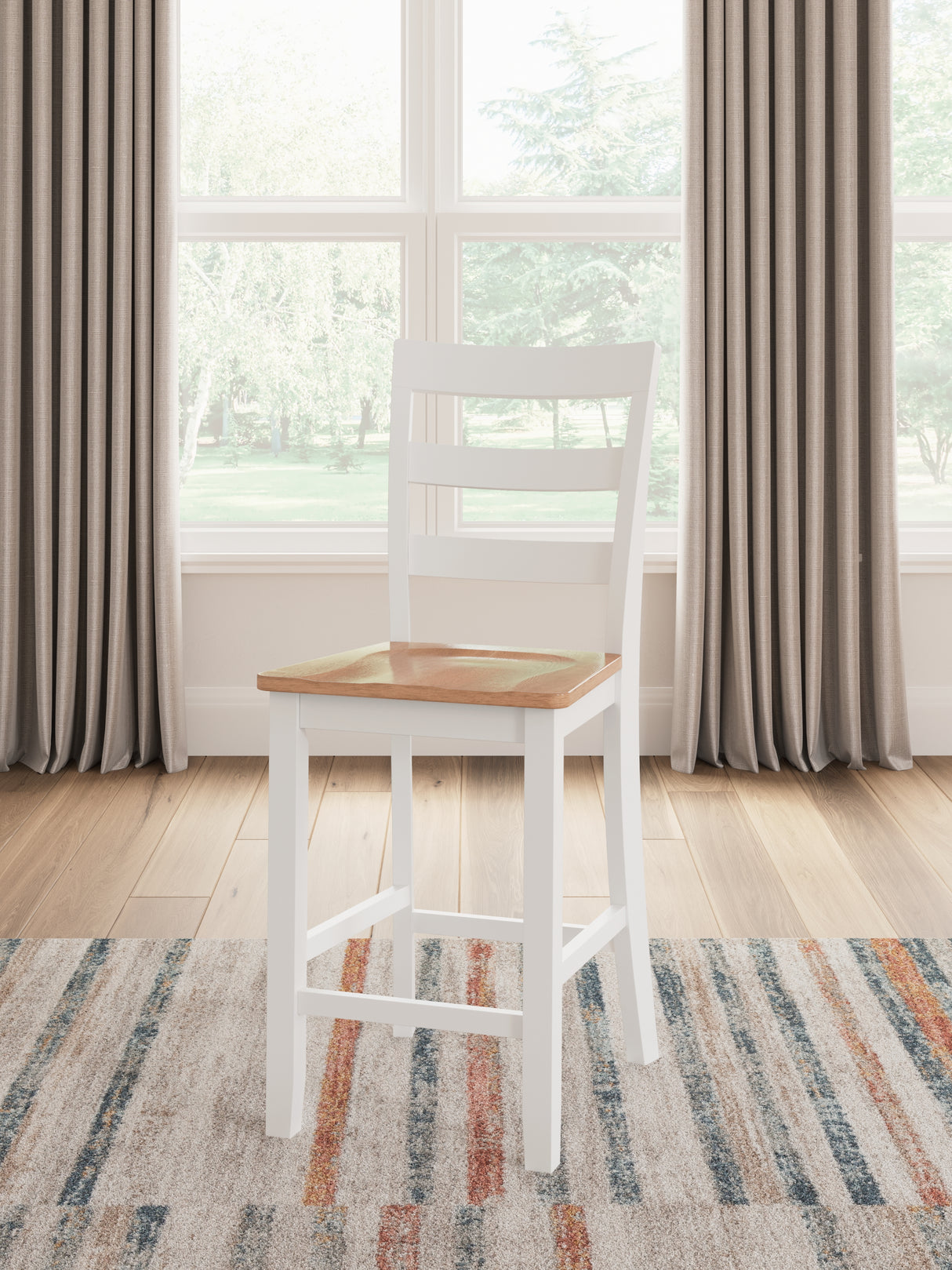 Gesthaven Natural/White Counter Height Dining Table and 4 Barstools from Ashley - Luna Furniture