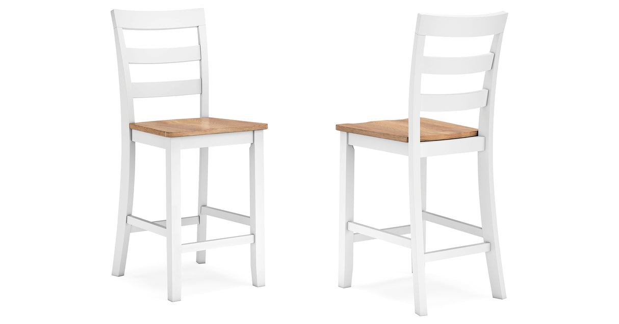Gesthaven Natural/White Counter Height Dining Table and 2 Barstools from Ashley - Luna Furniture