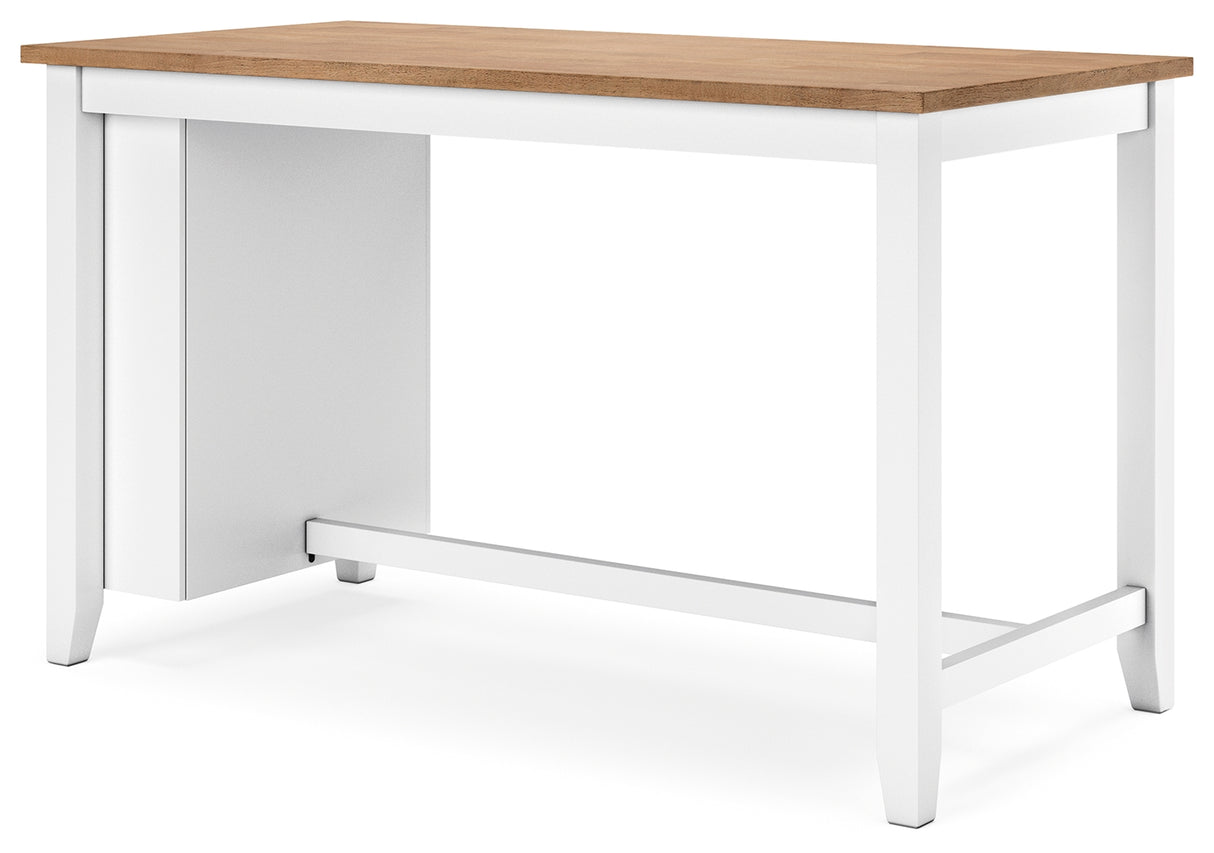 Gesthaven Natural/White Counter Height Dining Table and 4 Barstools from Ashley - Luna Furniture