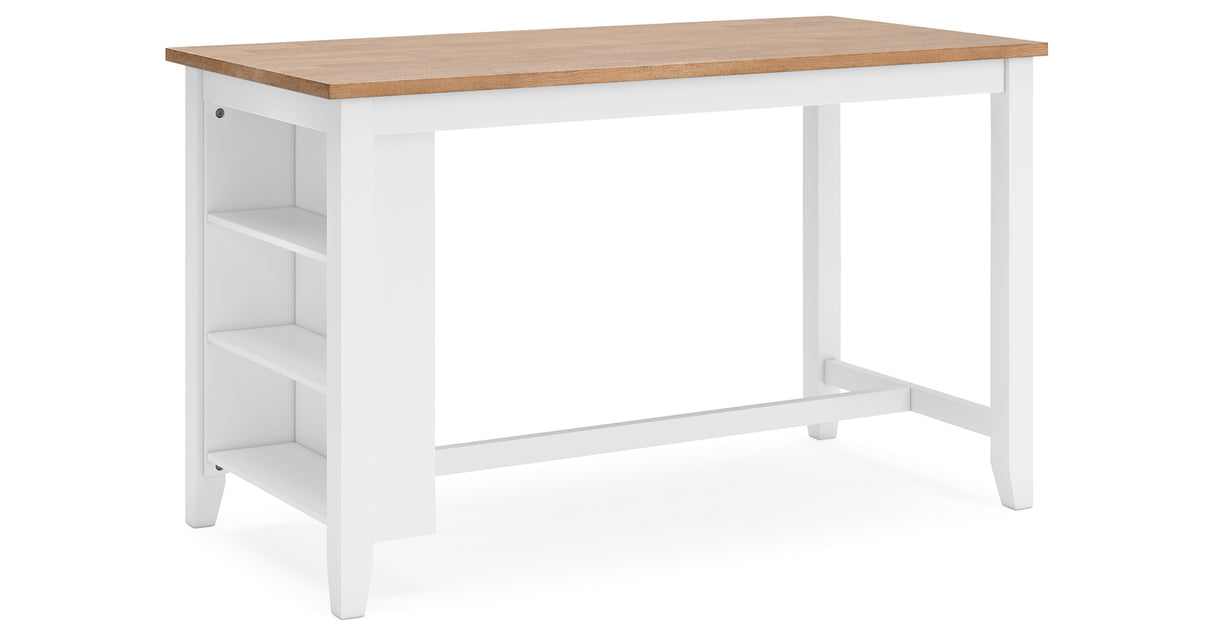 Gesthaven Natural/White Counter Height Dining Table from Ashley - Luna Furniture