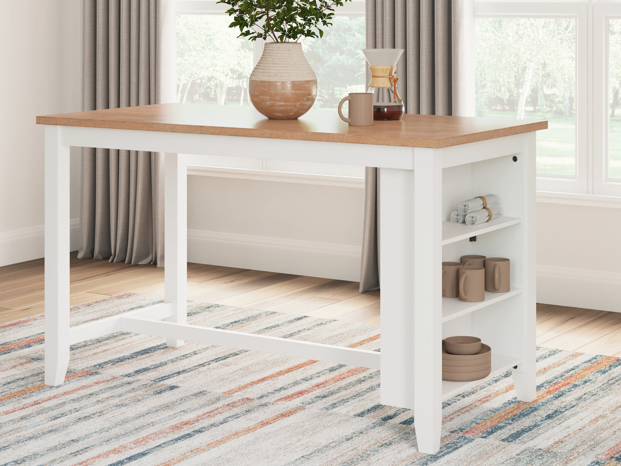 Gesthaven Natural/White Counter Height Dining Table and 4 Barstools from Ashley - Luna Furniture