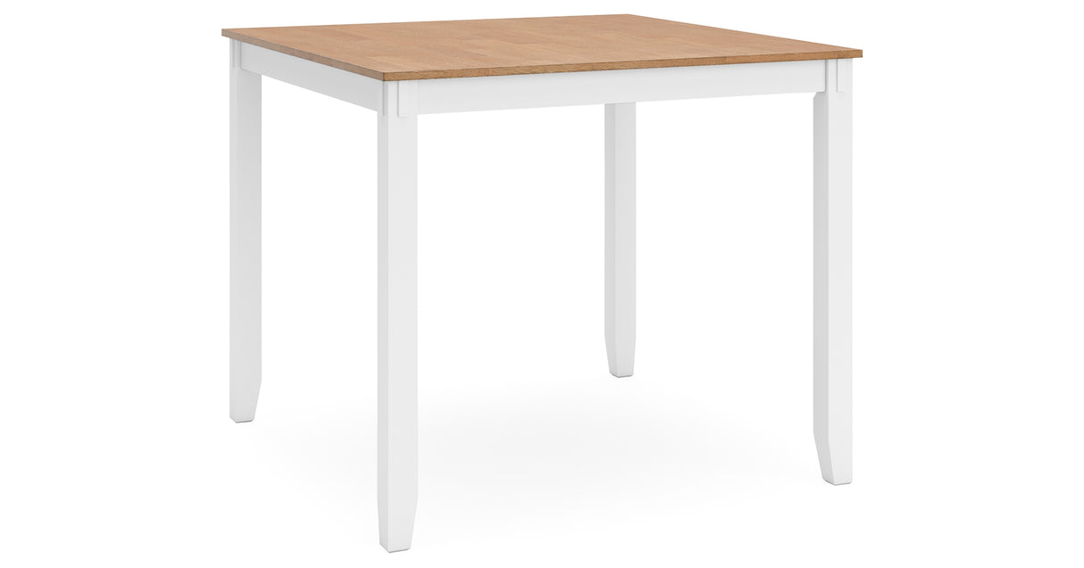 Gesthaven Natural/White Counter Height Dining Table and 4 Barstools from Ashley - Luna Furniture